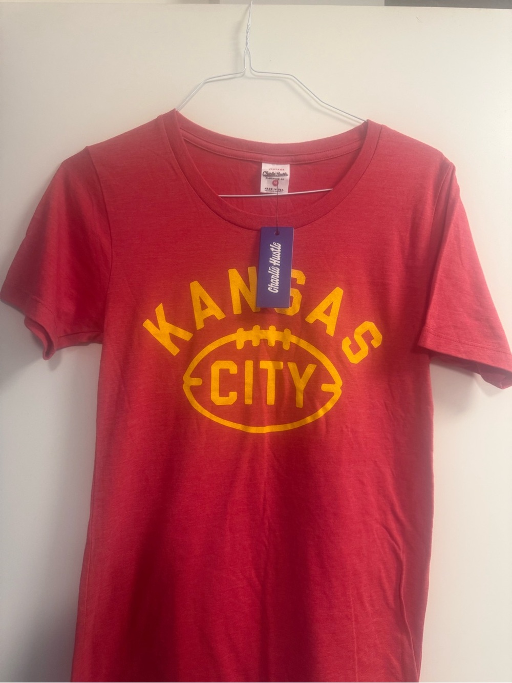 Kansas City Graphic Tee - Red with Yellow Print